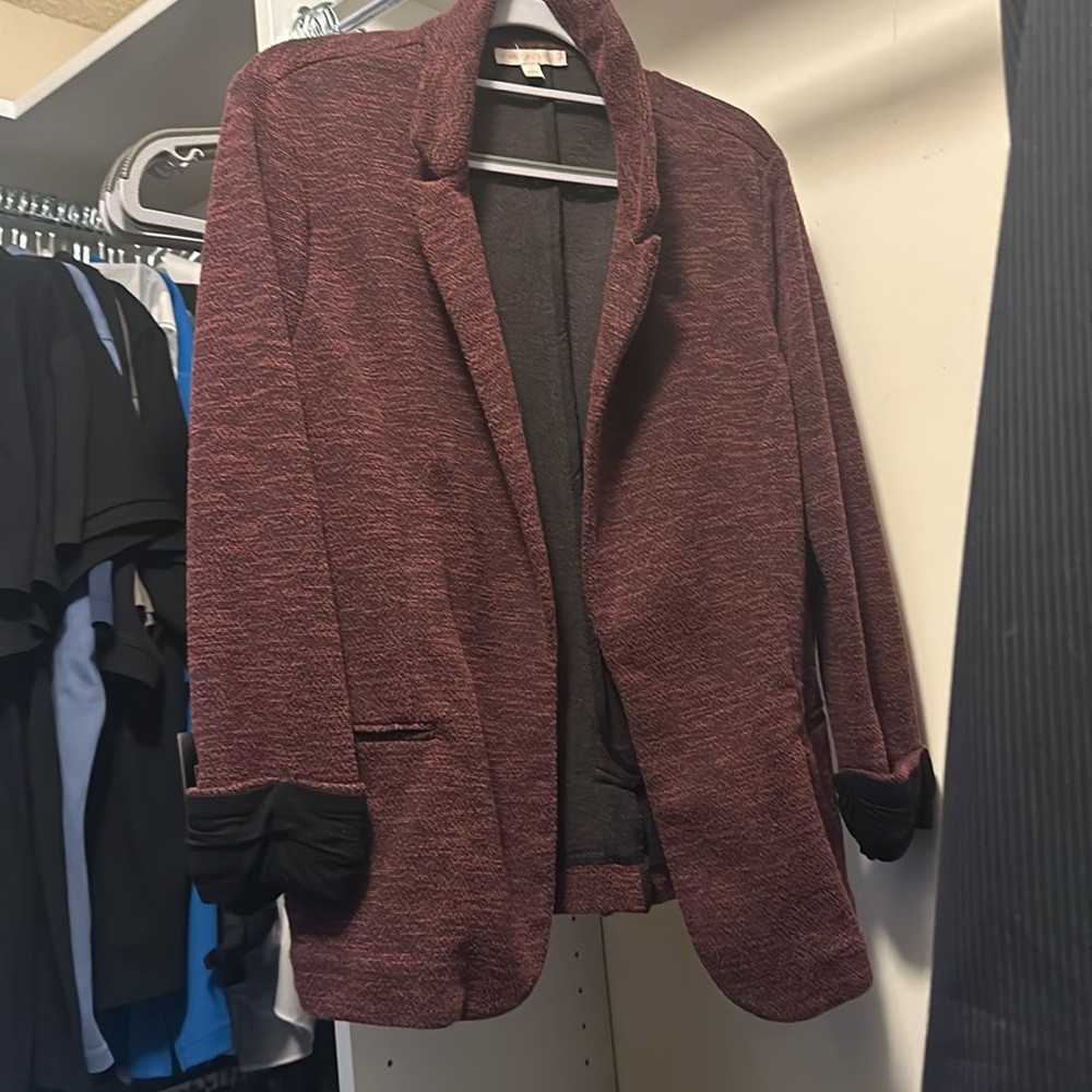Stitch Fix Skies Are Blue Womens XL 3/4 Sleeve Open Front Knit Blazer Jacket